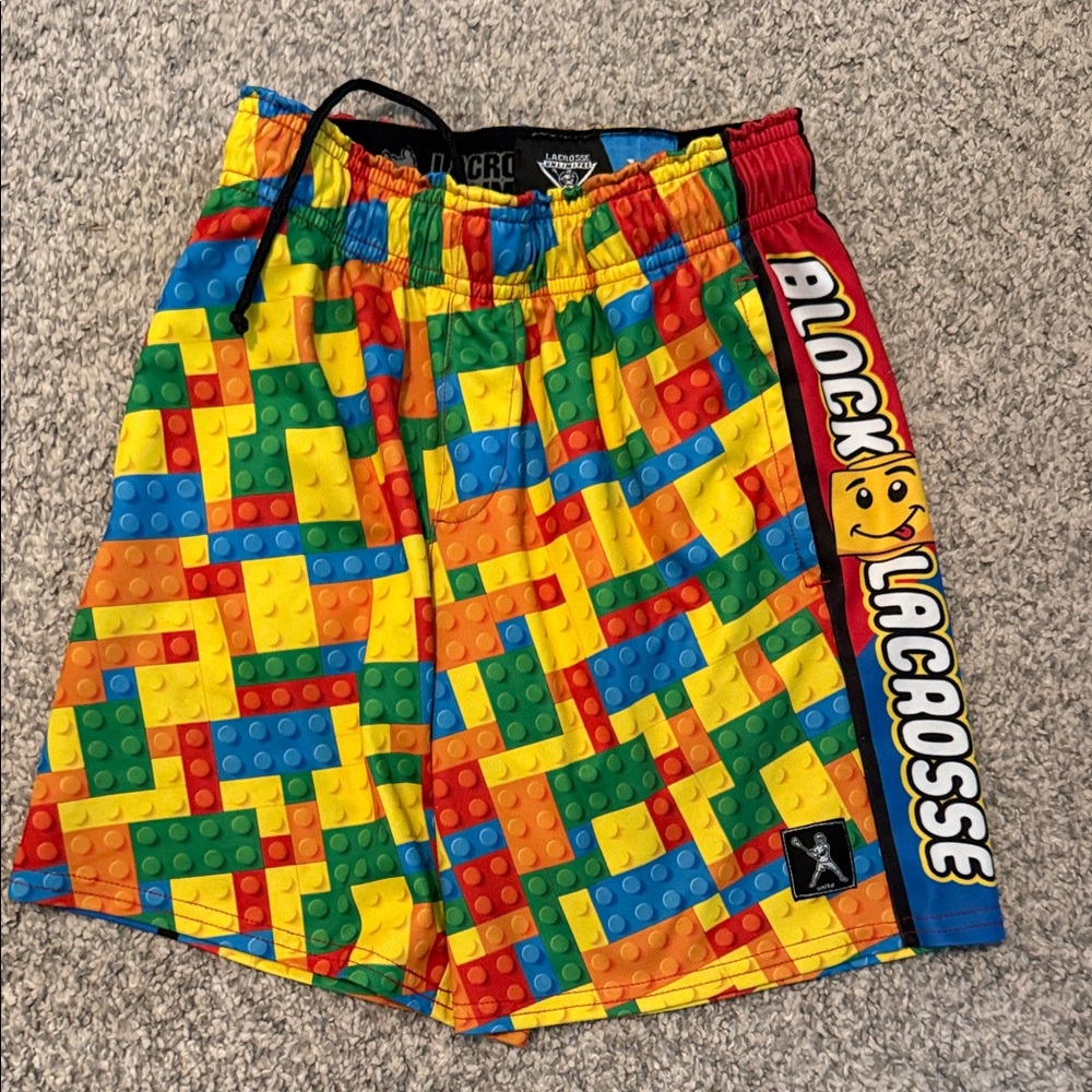 LaCrosse Multicolor Block Pattern Kids Shorts